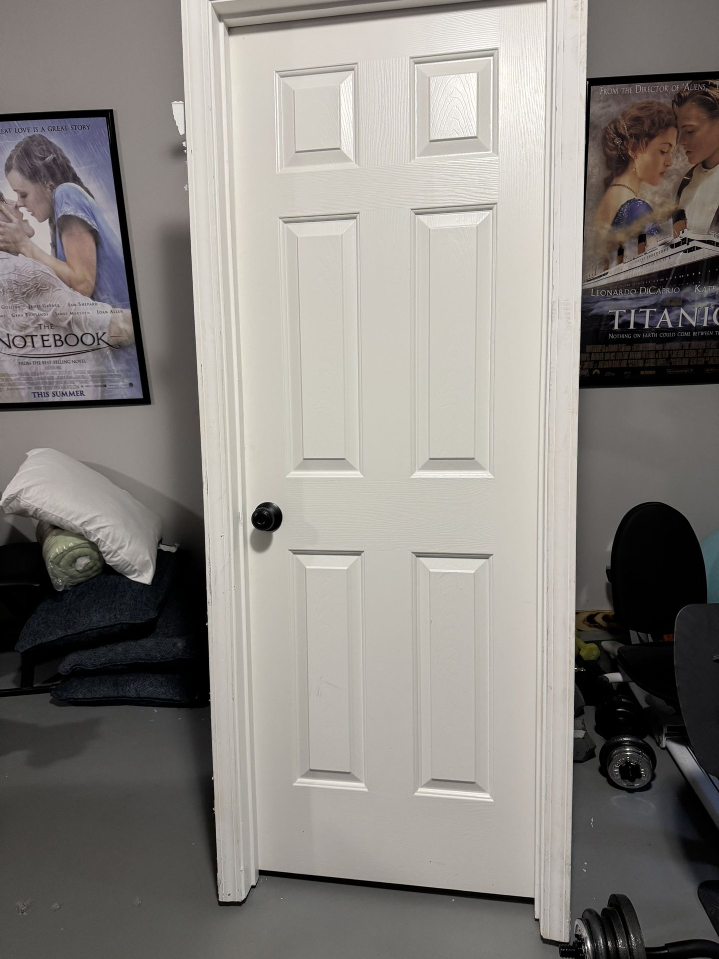 Door With Casing, Trim and Door Knob