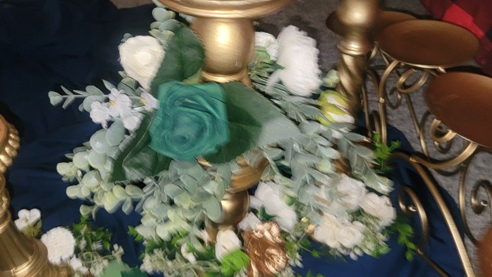 17 Various S8ze Candleholders W Or W/O Flowers