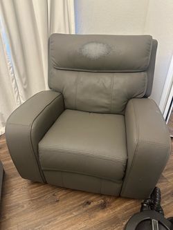 Gray Leather Recliner Chair