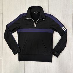 Y-3 Adidas x Yohji Yamamoto FIREBIRD Black & Purple 1/2 Zip Pullover Sweatshirt Size M