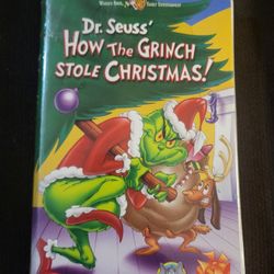 New In Package Vintage Dr. Seuss How The Grinch Stole Christmas 1999 Clam Shell VHS Cassette Tape! 