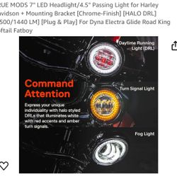 True Mods 7 Inch Headlight And 4.5 Inch Passing Lamps For Harley’s Davidson
