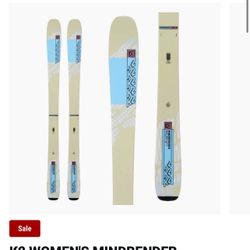 Used Just 3 Times K2 Tall Women’s 166cm Mindbender Skis With black Bindings Size 