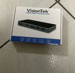VisionTek VT200 - USB-C Portable Docking Station  - USB C USB A VGA DP HDMI 100W