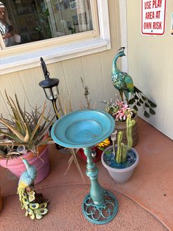 ALHAOKAN no cast-iron pedestal birdbath