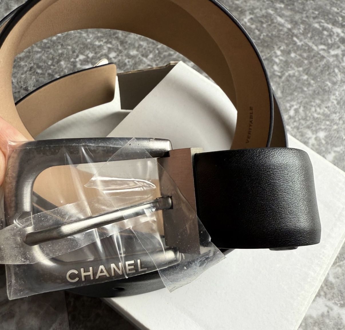 Chanel Black Leather Classic Buckle Belt 95cm 38 ITALY U16 NEW NWOT *AUTHENTIC*