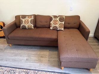 L shaped Couch with Cushions,  85 x 57 inches