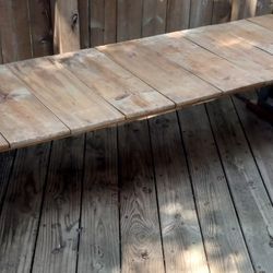 65" Plant Stand Bench Wood Top Metal  Frame  Super Heavy Duty!