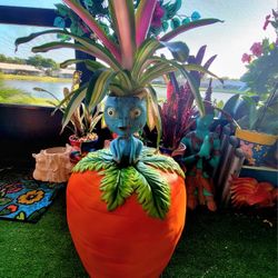 Ceramic CARROT Table. Garden ,Patio,Pool,Balcony,Kitchen,Home Tropical Decor 18"×14"