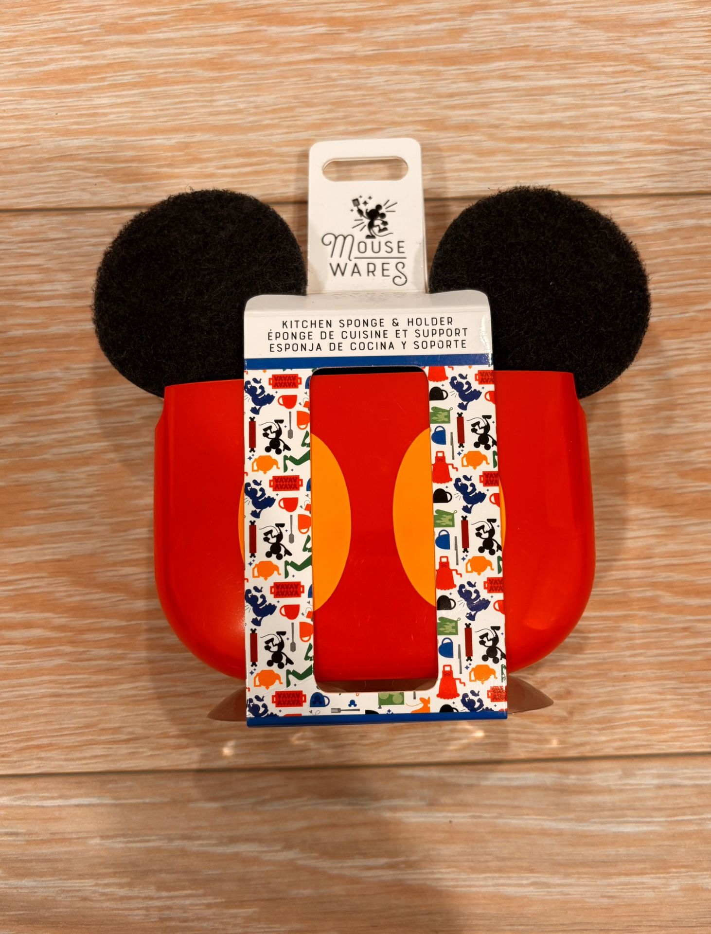 Rare Disney Parks Mousewares Mickey Shaped Kitchen Sponge & Holder - New!