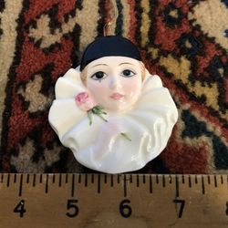 Vintage 1981 Schmid Clown Michel Oks French Pierrot Love Porcelain Pink Rose