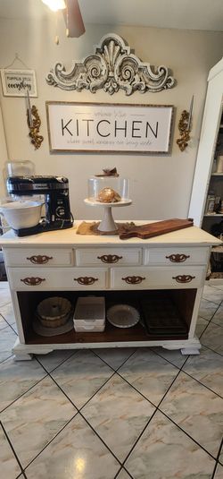 Vintage solid wood island