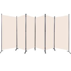 6 Panel Room Divider Folding Privacy Screens, Portable Room Divider Panel Wall Partition Room Dividers Separators, Freestanding Room Partitions and Di
