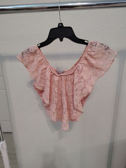Charlotte Russe, blue, party top  off of shoulders, girls , size M