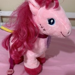 Pink Plush Pony Toy with Leash – Soft, Colorful & Adorable