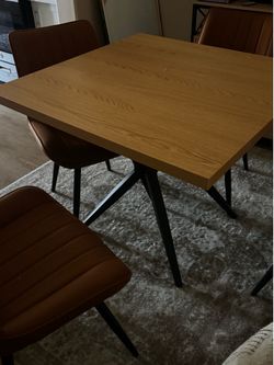Small dining table natural wood