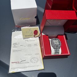 Cartier 41mm Bust Down Watch - Fully Iced Out
