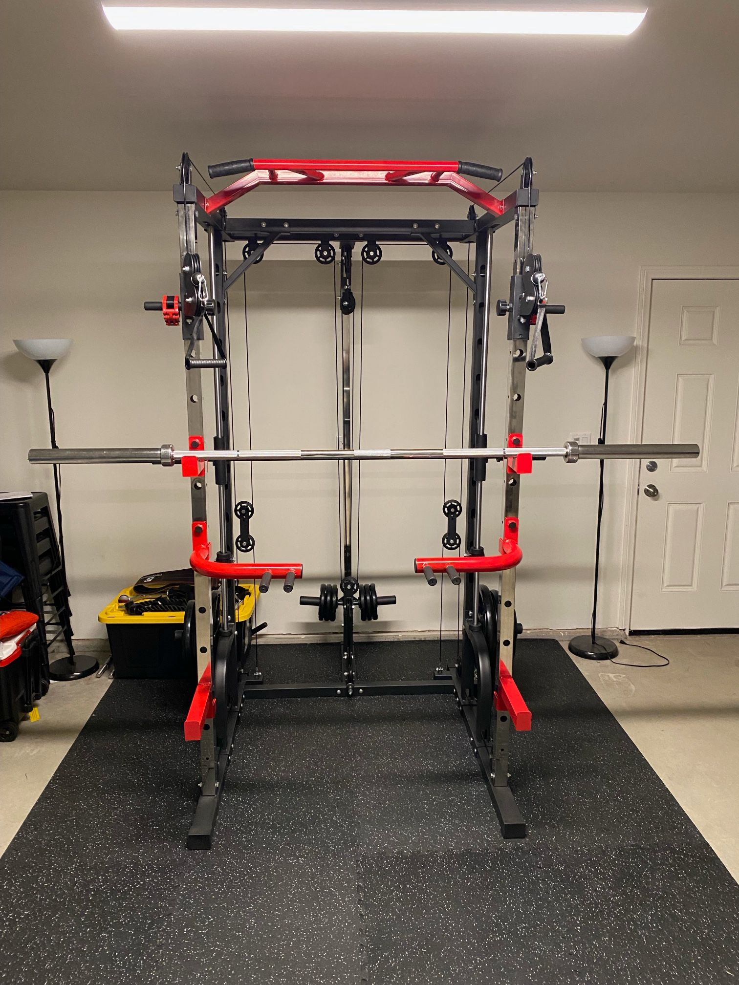 NEW GOLIATH Smith Machine With Pulley System Add Straight Barbell, Bench , Attachments For Your Weights