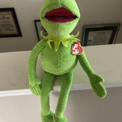 Ty Beanie Buddies The Muppets Kermit the Frog 16” Plush NEW - TAG ATTACHED