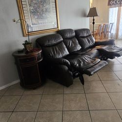 Electric Reclining Leather Sofa - Great Condition