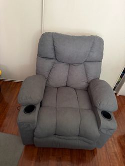 Gray massage rocking recliner chair in good used condition!