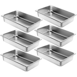 Winco 4-Inch Pan, Full, Stainless Steel,6pack  Material Stainless Steel Finish Type Stainless Steel Brand Winco Color Stainless Steel Capacity 1