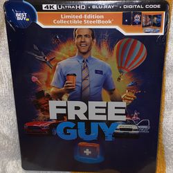 NEW  Free Guy 4K Ultra HD + Blu ray + Digital Steelbook  Ryan Reynolds