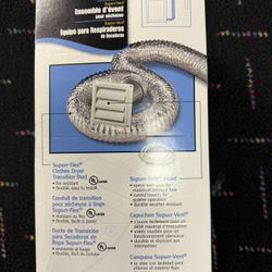★★★★★   Deflect-O Supurr-Flex 8 ft. L X 4 in. D Silver/White Plastic Dryer Vent Kit