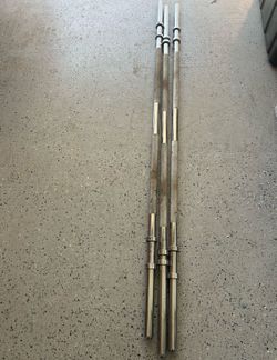 Lot of 3– 60-Inch Chrome Barbell Bar for Weightlifting Home Gym Equipment