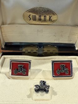 Vintage Swank Cufflink Men’s Jewelry Antique Car 