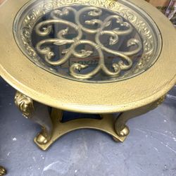 Gold Living Room End Table