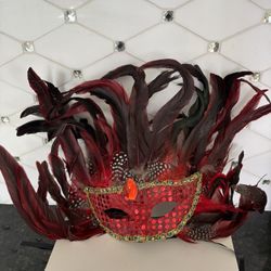 Red Gorgeous Large Masquerade Mask