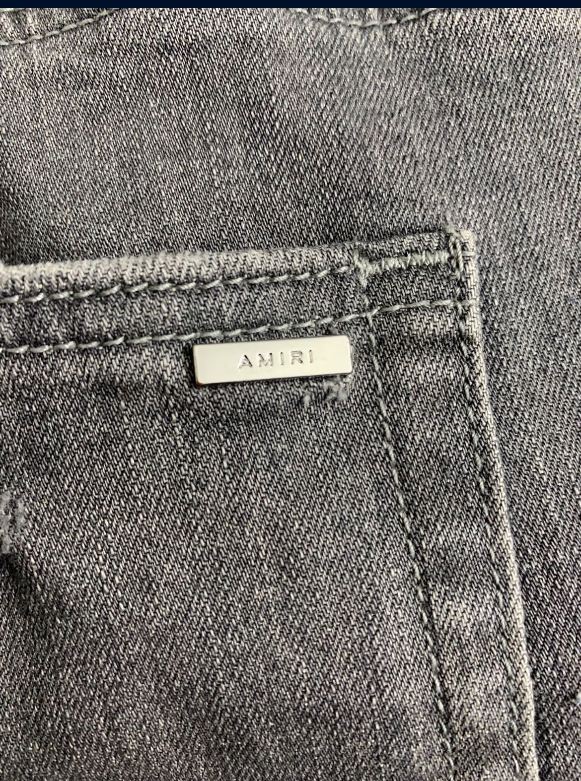 Amiri Mx2 Gray Smoked Patch Jeans