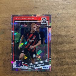 2024 DONRUSS OPTIC FIFA HUGO LARSSON CRACKED ICE RATED ROOKIE CARD 