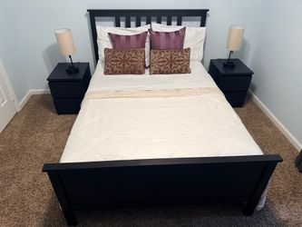 Full bed frame and mattress