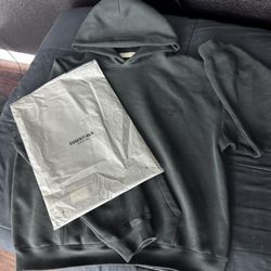 Black Large Essentials Hoodie New
