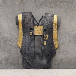  Japanese Samurai Vest Stoneware Raku Ceramic Art Handmade OOAK