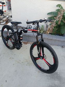 Men's 26" folding mountain bike with disc brakes
