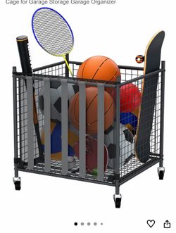 Rolling Sports Ball Storage Cart