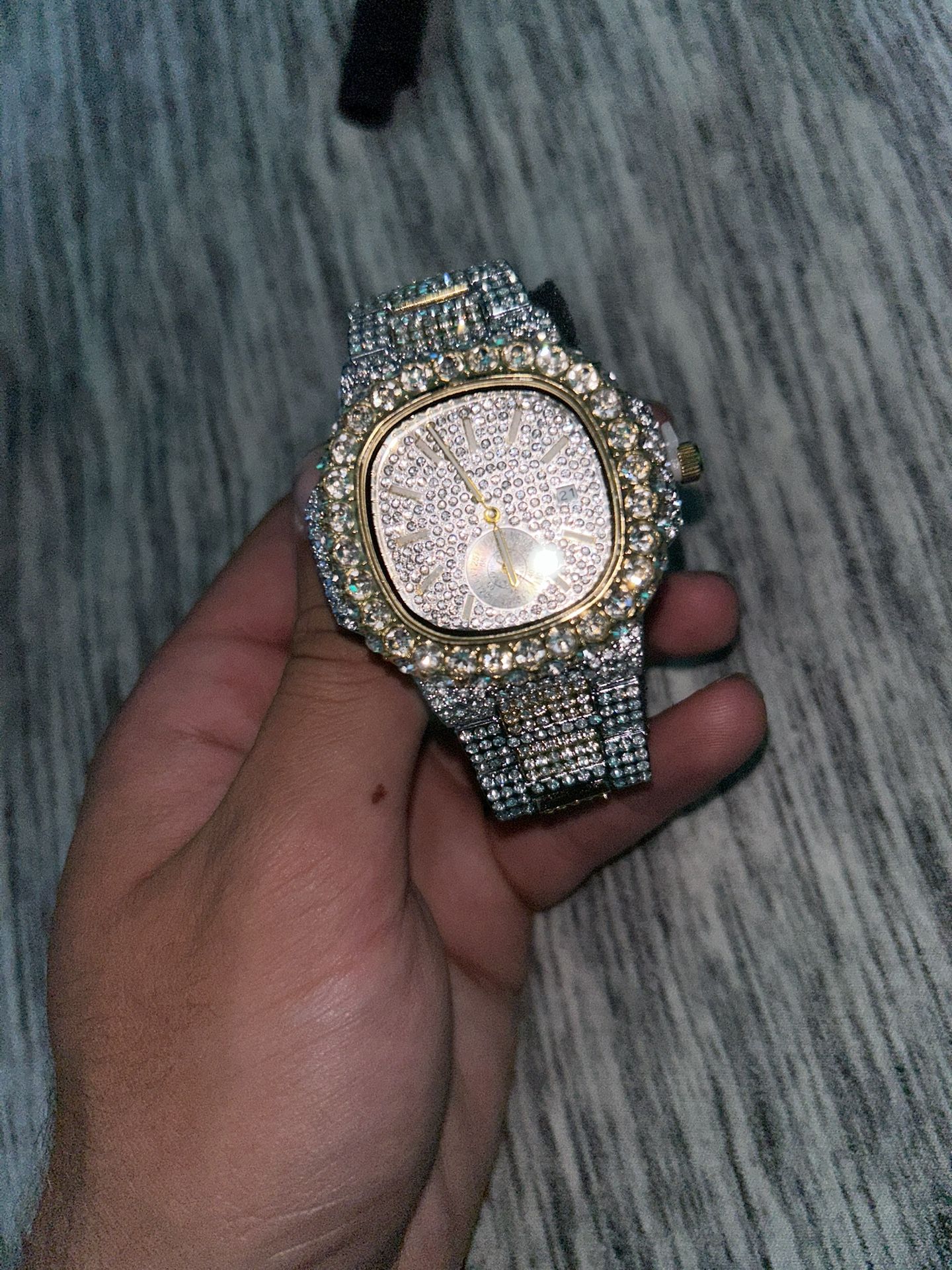 Iced Out Moissanite Watch