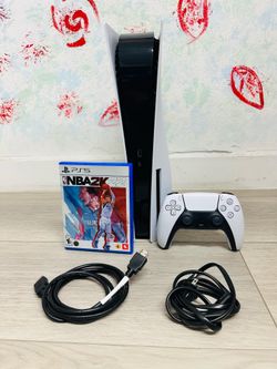 Sony PlayStation 5 - Disc Version - 825GB , Bonus 1 Game NBA 2K22 ( Used Very New )