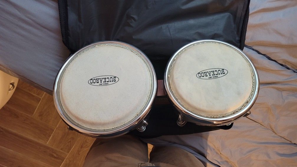 Buckaroo Bongos, Solid Wood Two Tone Finish. Like New Also Comes With Case