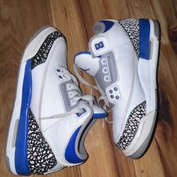 Jordan 3 Retro SE white and blue trainers SIZE 6.5 #jordans