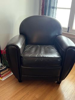 Small leather reading chair