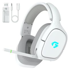 Gmrpwnage 2.4GHz Wireless Gaming Headsets For PS5, PS4, PC, Switch - Bluetooth 5.4 Gaming Headphones With Noise Canceling Mic, Low Latency Connection,