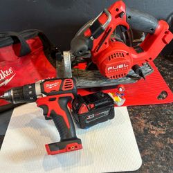 M18 FUEL 7 1/4 Circular Saw, 1/2 In Drill/Driver, 3.0 AH Battery NO CHARGER