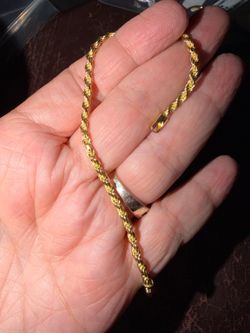 Sterling silver rope chain sz 7 maybe 71/2 pure sterling