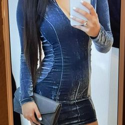 Woman’s Mini Dress/ Privy/ Grayish Blue/Small