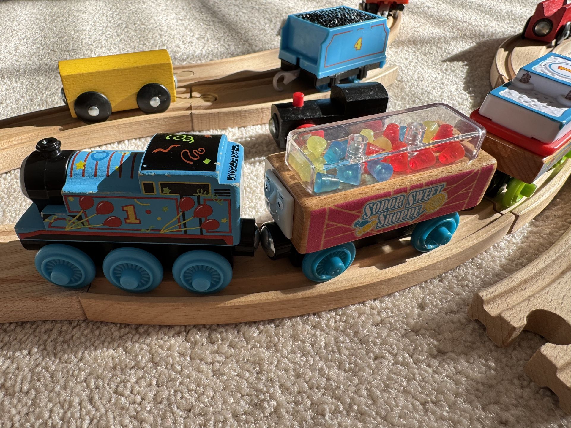 Ikea And Fisher Price Combo Wooden Railroad Plus Wooden And Motorized Engines Includes Interactive One