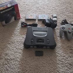 Nintendo 64 With Controllers 